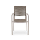 Christopher Knight Home® - Noble House - Cape Coral Outdoor Modern Aluminum Dining Chair With Rope Seat (Set Of 2)