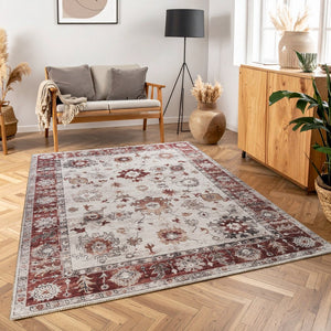 English Elm Oxford Traditional Area Rug Stain Resistant Polyester Pile for Living and Dining Rooms B186P428913