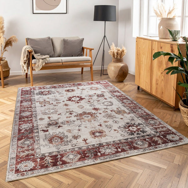 English Elm Oxford Traditional Area Rug Stain Resistant Polyester Pile for Living and Dining Rooms B186P428913