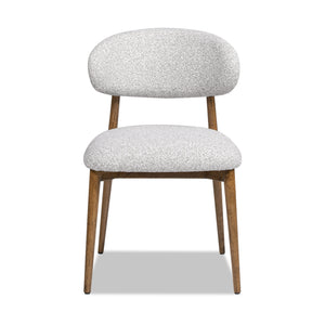 English Elm Jennifer Taylor Home - Locke Modern Upholstered Dining Chair 20.5" — Eco Rubberwood Frame, Salt & Pepper Bouclé, Gray Comfort B2719P238364
