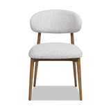 English Elm Locke 20.5" Modern Upholstered Dining Chair With Wood Frame, Salt & Pepper Boucle