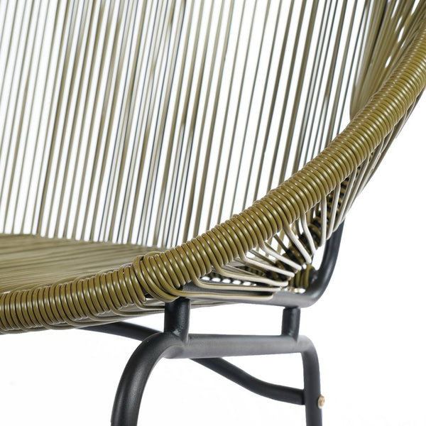 English Elm Condessa Outdoor Pe Rattan Loveseat Iron Frame Weather Resistant Patio Seating Green N775P423051G