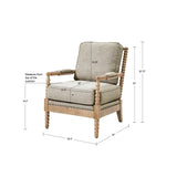 Madison Park Donohue Traditional Accent Arm Chair MP100-0785 Light Grey/Camel Oak