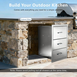 English Elm Stainless Steel Kitchen Organizer with Drawers and Built in Paper Towel Dispenser W5006P397549