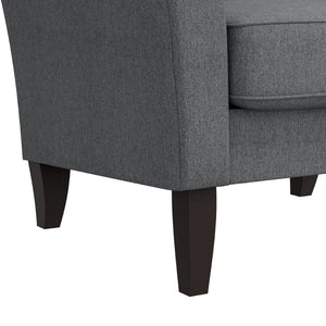 English Elm Dorset Barrel Accent Chair Velour Upholstery Solid Legs Compact Living Room Seating Gray B127P495071