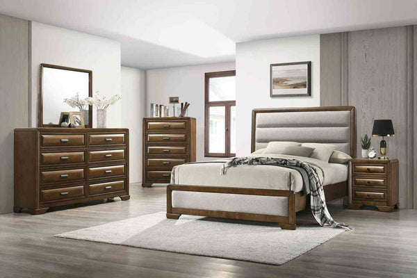 English Elm Light Gray Contemporary Nightstand Solid Rubberwood Dovetail Drawer Bedroom Storage B2741P435293