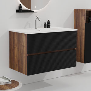 English Elm Gloria 30" Wall-Mounted Bathroom Vanity With Integrated Sink & Large Storage For Modern Spaces W1865P252911