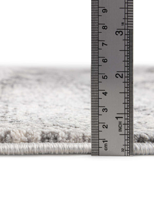 Unique Loom Finsbury Sarah Machine Made Abstract Rug Gray, Ivory 9' 0" x 12' 0"