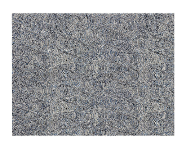 Sunpan Corfu Hand-Tufted Rug - Artisan Crafted Blue and Charcoal Wool Blend for a Unique Home Style 9' X 12'