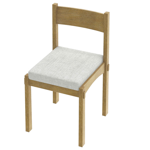 English Elm TREXM 7-Piece Retro Dining Set for 6 with Upholstered Chairs, Diagonal Wood Tabletop Design Natural Wood Wash ST000142AAD