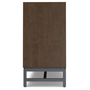 English Elm Banting Solid Wood Sideboard with Metal Frame Walnut Stain Three Door Dining Storage B136P439012