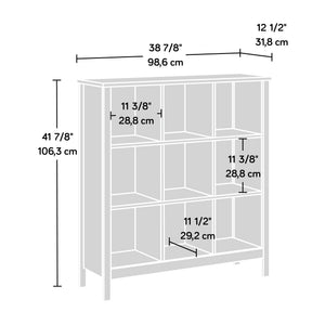 English Elm Bookcase, Sleek Black Finish With 9 Compartments – Perfect For Home Or Office Décor & Storage Solutions B356P402808