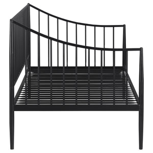 English Elm Jeremy Matte Black Twin Daybed Frame – Powder-Coated Metal, Slim Airy Profile, Sloping Sides & Tapered Posts (Ideal for Kids, Office, Multifunctional Spaces) B062S01354