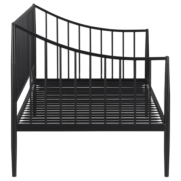 English Elm Jeremy Matte Black Twin Daybed Frame – Powder-Coated Metal, Slim Airy Profile, Sloping Sides & Tapered Posts (Ideal for Kids, Office, Multifunctional Spaces) B062S01354