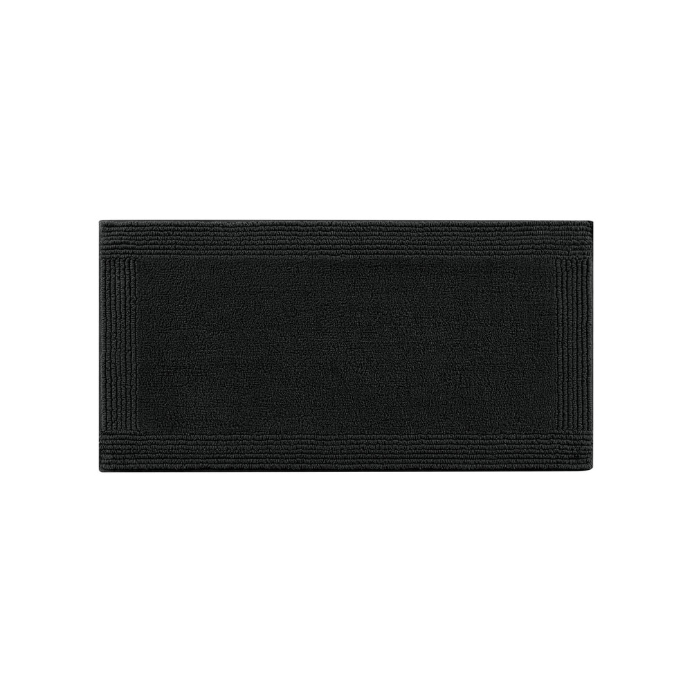 JLA Home Madison Park Signature - 100% Cotton Tufted Luxury Bath Rug 3000 GSM Reversible Plush High-Density, OEKO-TEX Certified Comfort Black MPS72-591