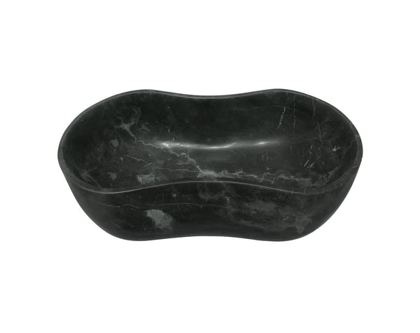 English Elm Luxury Solid Marble Vessel Sink Wavy Organic Stone Basin Matte Honed Vanity Bowl W1696P408021