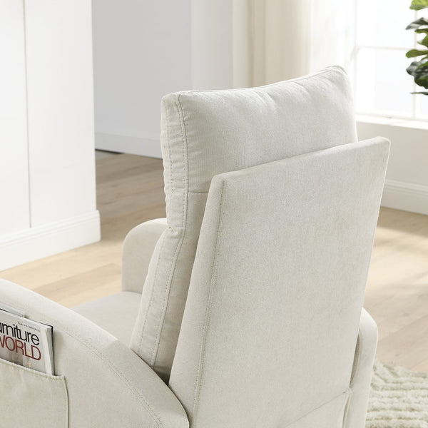 English Elm Welike 27.6"W Teddy Fleece High Back Rocking Chair with Side Pockets, Wooden Frame, 250lb Capacity W834P356485