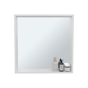 English Elm Medicine Cabinet White 23.6" H with Mirror & Single Shelf, Eco-Friendly Engineered Wood, Compact Storage B097P395879