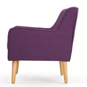 English Elm Arm Chair Tufted Mid-century Accent Seat with Rubberwood Legs for Living Room 60015.00PUR