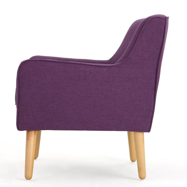 English Elm Arm Chair Tufted Mid-century Accent Seat with Rubberwood Legs for Living Room 60015.00PUR