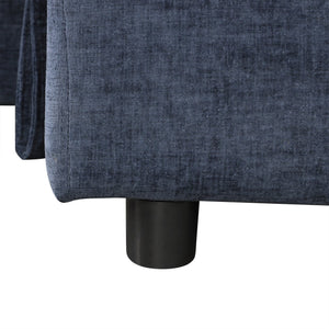 English Elm U_STYLE L-shaped Padded Modular Sofa with Storage, USB Charging, Cup Holders, 6-Seater Comfort and Style Blue WY000390AAC