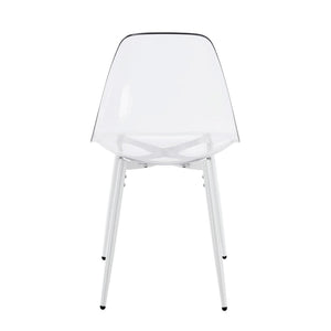 English Elm Pet Shell Dining Chairs Set of Four Clear Acrylic Modern Transparent Seating Matte White W3766P410238