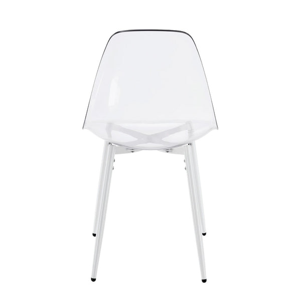 English Elm Pet Shell Dining Chairs Set of Four Clear Acrylic Modern Transparent Seating Matte White W3766P410238