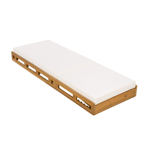 English Elm Christopher Knight Home® - Lounge Chaise Set - Solid Acacia Wood With Water-Resistant Cream Cushion For Ultimate Comfort & Style N770P272405T_N770P208317C
