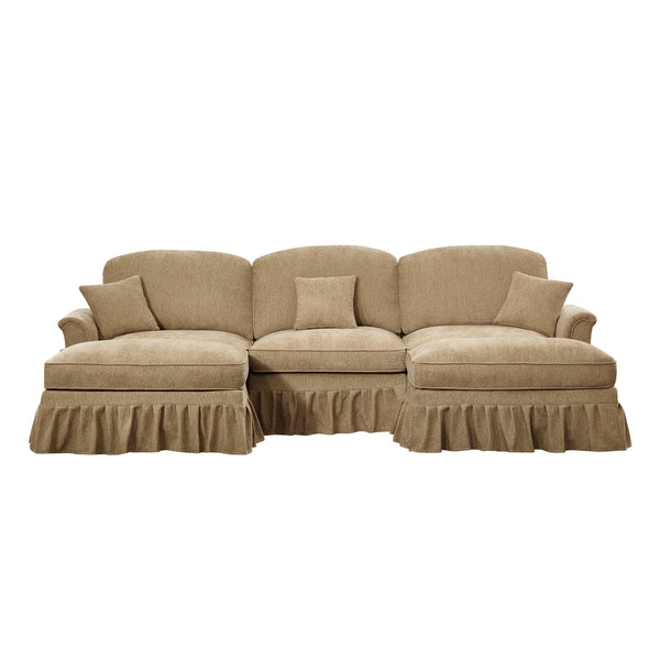 English Elm Classic Comfy Modular U-Shape Sectional Sofa With Removable Skirts, Ottoman, And Stylish Design W3041S00246