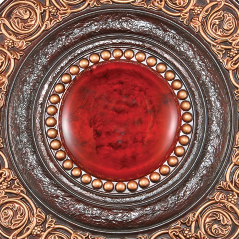 English Elm 21" Polyresin Round Wall Plaque Stone-look Relief Carved Earthy Tones Home Accent B072116028