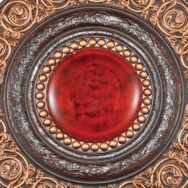 English Elm 21" Polyresin Round Wall Plaque Stone-look Relief Carved Earthy Tones Home Accent B072116028