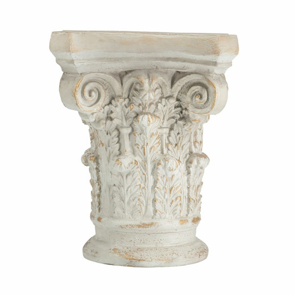 English Elm 14x14x17.5" Ornate Column Pedestal with Scrollwork Gold Accents French Country Decor W2078P484427