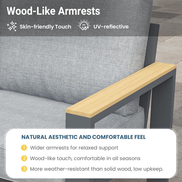 English Elm All-weather Swivel Rocking Aluminum Outdoor Dining Chairs with Cushioned Ergonomic Seats B082P455164