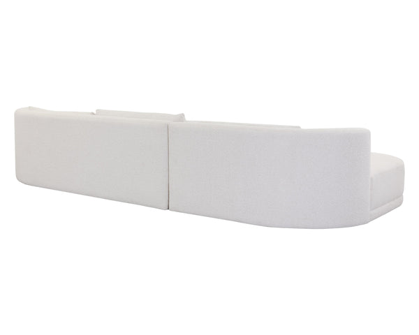 Sunpan Laken Sofa Chaise - Elegant Boucle Upholstered Design for Maximum Comfort and Modern Living Spaces Left Arm Facing - 159W x 70.5D x 30H