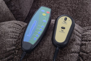 English Elm Pacay Faux Leather Aire Power Recliner with Lift, Heat & Massage, Pocket Coil Seat, Cup Holders Brown 36.3 L x 30.4 W x 25.6 H B2726P245484