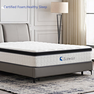 English Elm 12 Inch King Size Pocketed Coil Mattress - Medium Firm Comfort, Pressure Relief & Motion Isolation Design B347P405295