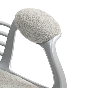 English Elm Vinsetto Teddy Fleece Home Office Chair with Plush Button Tufting, Adjustable Height & Swivel Wheels Gray W2225P249595