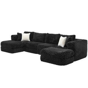 English Elm Swivel Barrel Accent Chair Chenille Tufted Round Club Seat for Living Room Lounge Black N719S002360B