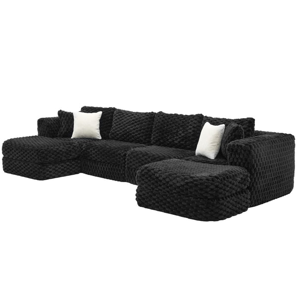 English Elm Swivel Barrel Accent Chair Chenille Tufted Round Club Seat for Living Room Lounge Black N719S002360B