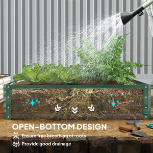 English Elm Outdoor Raised Planter Box with Drainage Reservoir for Herbs Vegetables Balcony T3971P423563