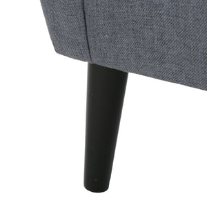 English Elm Christopher Knight Home® - CLUB Vintage-Inspired Fabric Club Chair with Nailhead Trim & Scroll Arms, Birch Legs, Contemporary Comfort DARK GREY 31.5 L x 27.75 W x 18.5 H 60848.00DGY