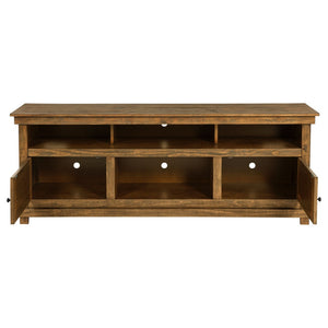 English Elm Castleton Farmhouse Media Console with Open Shelving and Concealed Storage for Large Rooms B062P451645