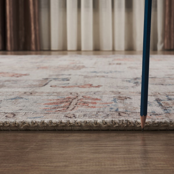 English Elm Oxford Traditional Polyester Area Rug Low Pile Stain Resistant for High Traffic Rooms B186P428909