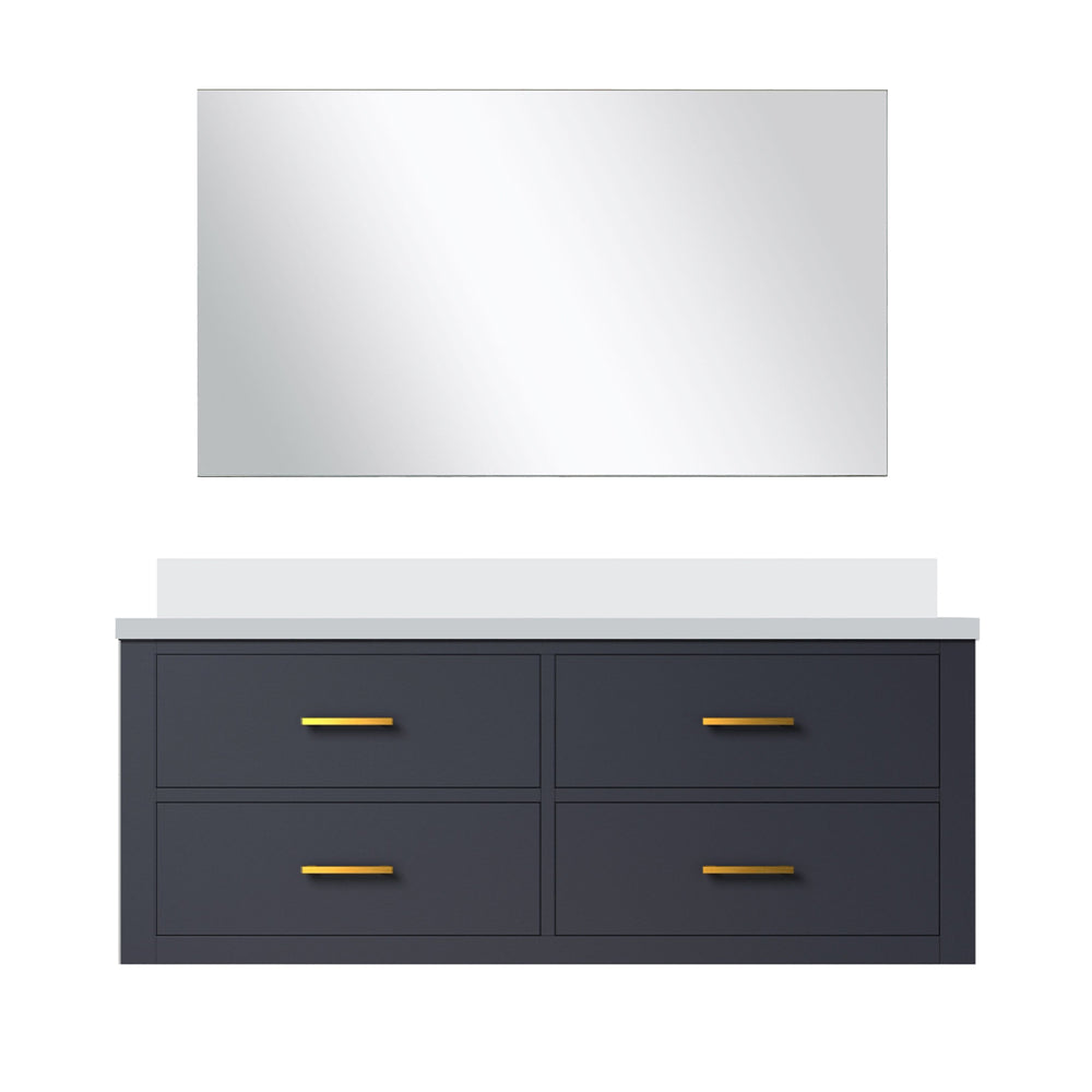 English Elm Blue Single Bath Vanity Set With White Quartz Countertop & Frameless Mirror - Stylish Storage Solution! B2731S01444