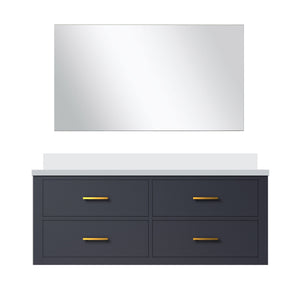 English Elm Blue Single Bath Vanity Set With White Quartz Countertop & Frameless Mirror - Stylish Storage Solution! B2731S01444