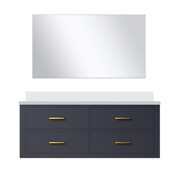 English Elm Blue Single Bath Vanity Set With White Quartz Countertop & Frameless Mirror - Stylish Storage Solution! B2731S01444
