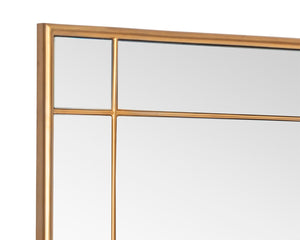 Sunpan PASADENA Floor Mirror - Elegant Brass Frame, Handcrafted, Full-Length Design for Timeless Style & Safety 106552