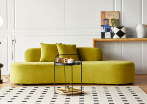 English Elm 90" Curved Sofa with Velvet Upholstery, Ergonomic Half-Moon 4-Seater with High-Density Foam Comfort Olive Green B2735P320309