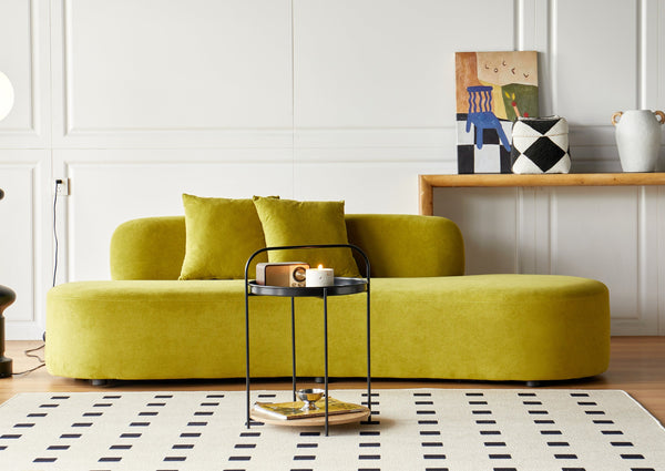 English Elm 90" Curved Sofa with Velvet Upholstery, Ergonomic Half-Moon 4-Seater with High-Density Foam Comfort Olive Green B2735P320309