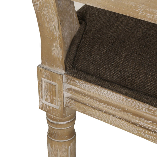 English Elm [set of 2] French Provincial Rubberwood Dining Chairs with Cane Back and Fluted Legs Brown N767P375346W